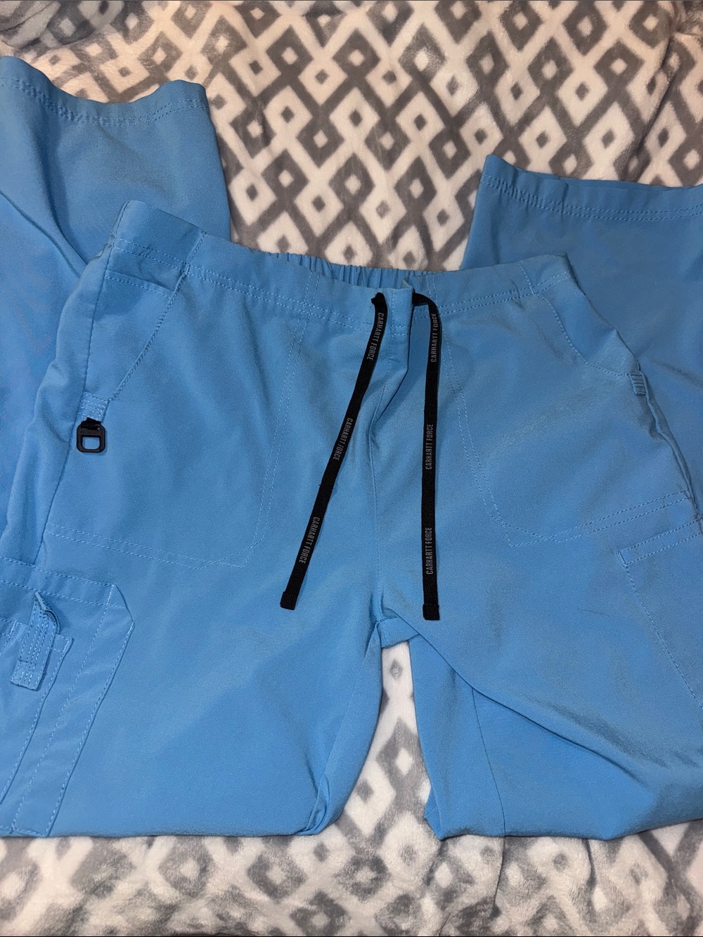 Carhartt Women's Light Blue Drawstring Track Joggers